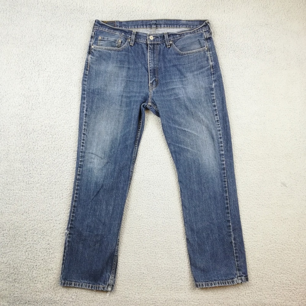 Levi's Mens Jeans 514 Straight Leg Blue Denim Medium Wash Whiskering 38x30